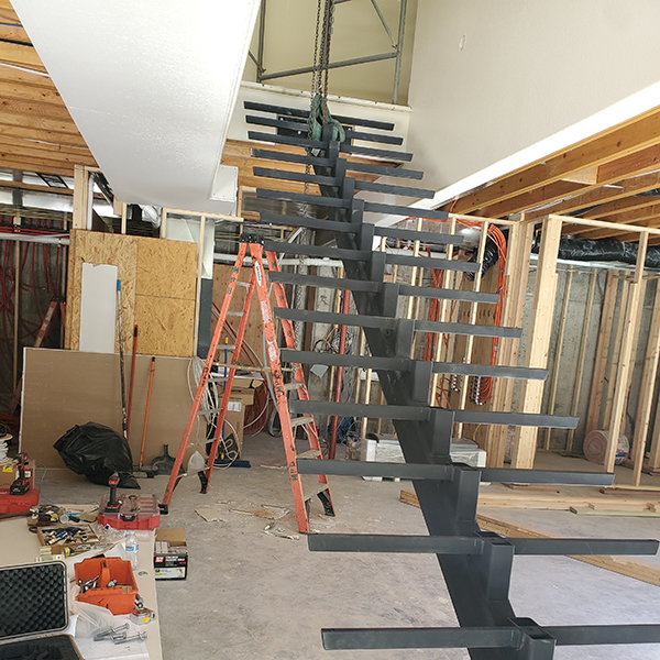 Stairs with cable railing